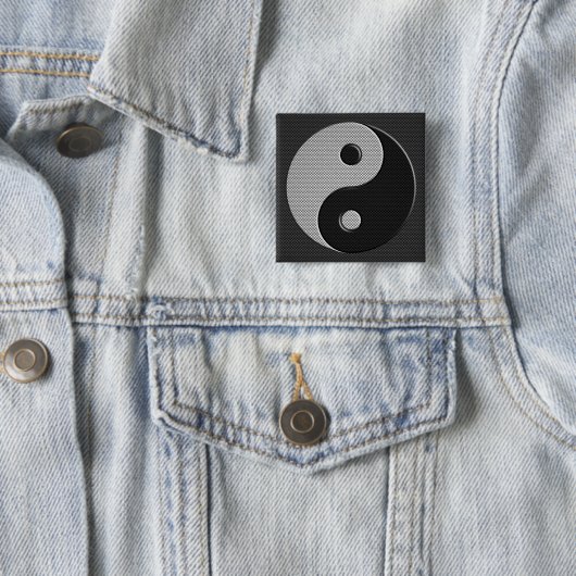 Yin Yang in Carbon Fibre Print Style Button (Beispiel)