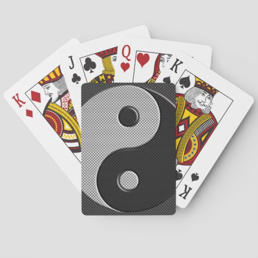 Yin Yang in der Kohlenstoff-Faser-Druck-Art Spielkarten (Rückseite)