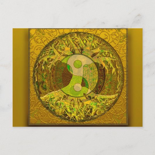 Yin Yang in Golden Colors Postkarte (Vorderseite)