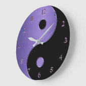 Yin Yang in Lavender Purple and Black Große Wanduhr (Winkel)