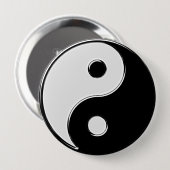 Yin Yang in Schwarz und Weiß Button (Vorne & Hinten)