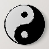 Yin Yang in Schwarz und Weiß Button (Vorderseite)