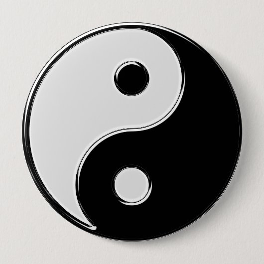 Yin Yang in Schwarz und Weiß Button (Vorderseite)