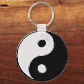 Yin Yang in Schwarz und Weiß Schlüsselanhänger (Vorderseite)