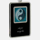 Yin Yang Inset Rahmen-Ornament Silber (Rechts)