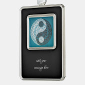 Yin Yang Inset Rahmen-Ornament Silber (Links)