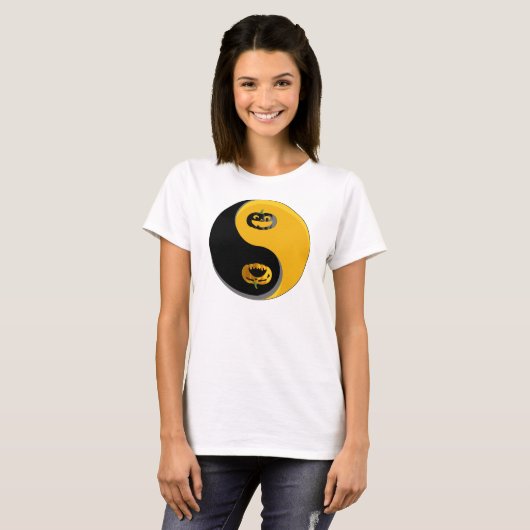 Yin Yang Jack-o-lantern Pumpkins T-Shirt (Vorne ganz)