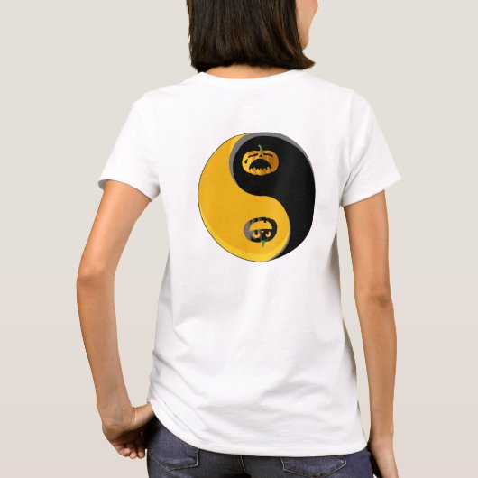 Yin Yang Jack-o-lantern Pumpkins T-Shirt (Rückseite)