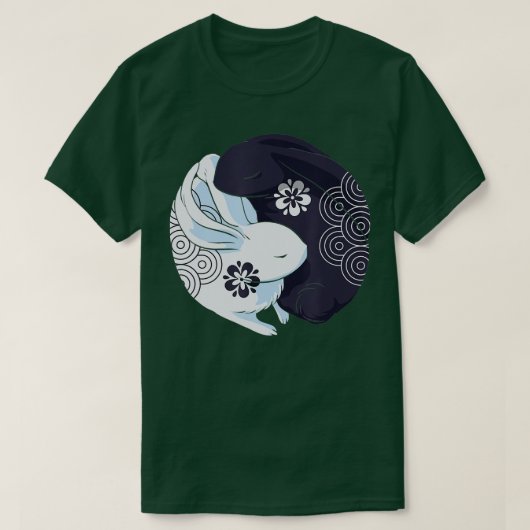 Yin Yang Jahr des Kaninchens glückliches chinesisc T-Shirt (Design vorne)