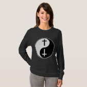 Yin Yang Jesus Christlich Cross Buddhist Zhen T-Shirt (Vorne ganz)