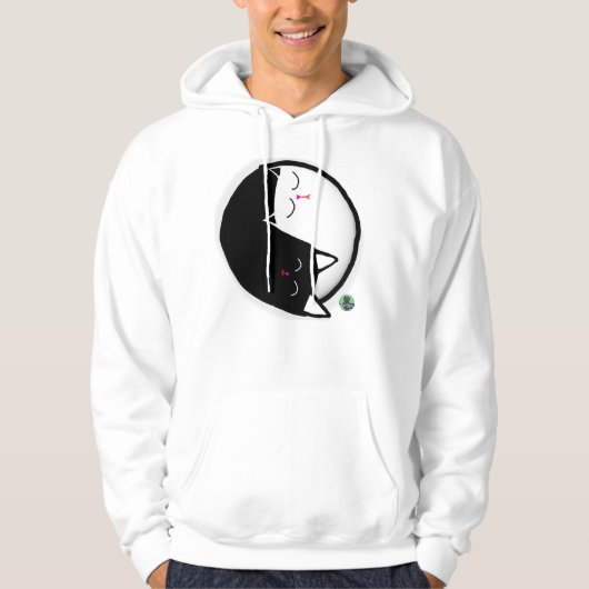 Yin & Yang Kätzchen Hoodie (Vorderseite)