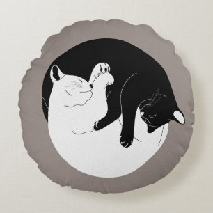 Yin Yang Kätzchen Rundes Kissen