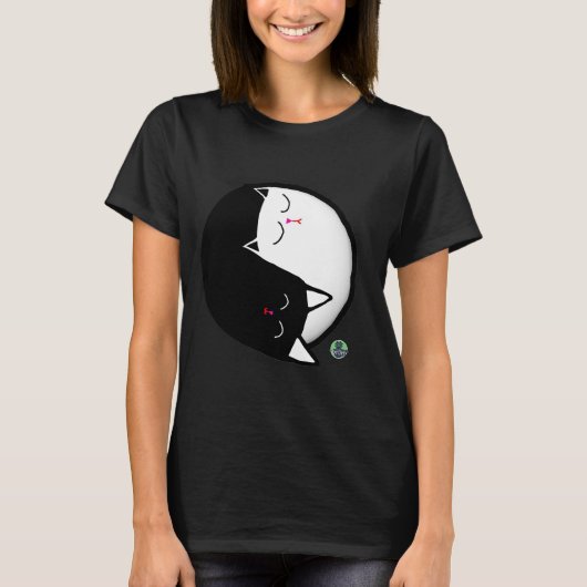 Yin & Yang Kätzchen T-Shirt (Vorderseite)