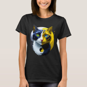 Yin Yang Katze Dual Yoga Spirituelles Kätzchen Ges T-Shirt