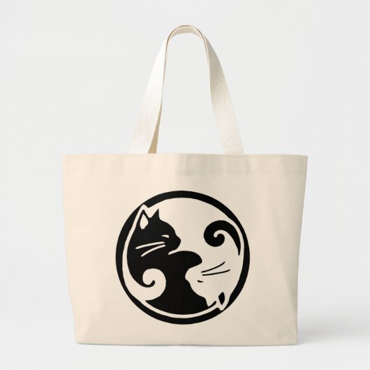 Yin Yang Katze/Tao der Meow-Taschen-Tasche Jumbo Stoffbeutel (Vorne)