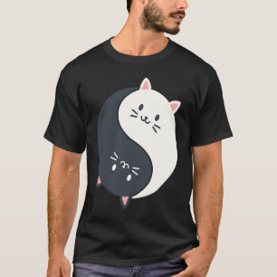 Yin Yang Katze Tier Feline Yin schwarze Katze Yang T-Shirt