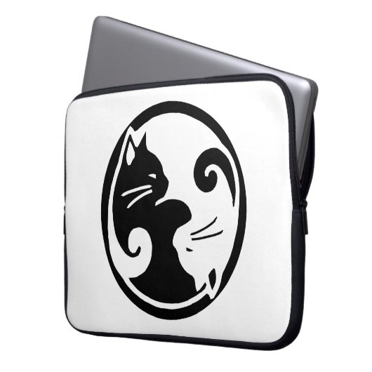 Yin Yang Katzen 15" Laptop-Hülse Laptopschutzhülle (Vorderseite Links)
