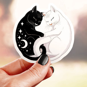 Yin Yang Katzen Aufkleber