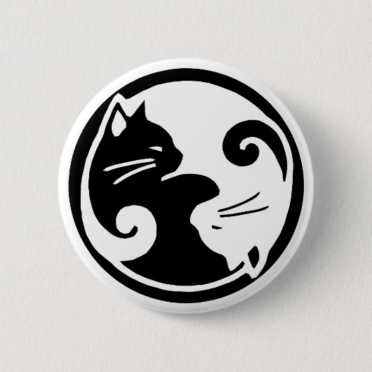 Yin Yang Katzen Button (Vorderseite)