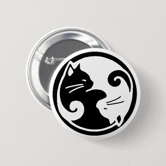 Yin Yang Katzen Button (Vorne & Hinten)