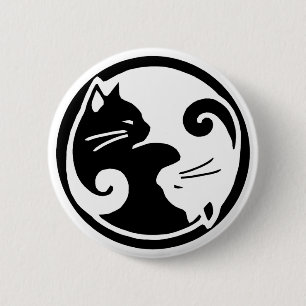 Yin Yang Katzen Button