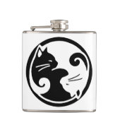 Yin Yang Katzen-Flasche Flachmann (Vorderseite)