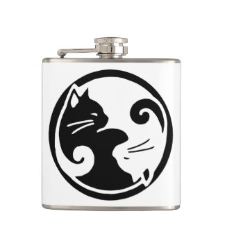 Yin Yang Katzen-Flasche Flachmann