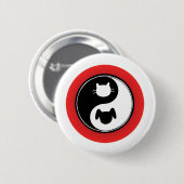 Yin Yang Katzen-Hund Button (Vorne & Hinten)