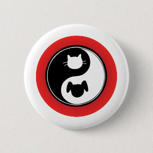 Yin Yang Katzen-Hund Button