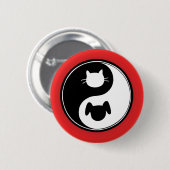 Yin Yang Katzen-Hund Button (Vorne & Hinten)