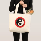 Yin Yang Katzen-Hund Jumbo Stoffbeutel (Vorderseite (Produkt))