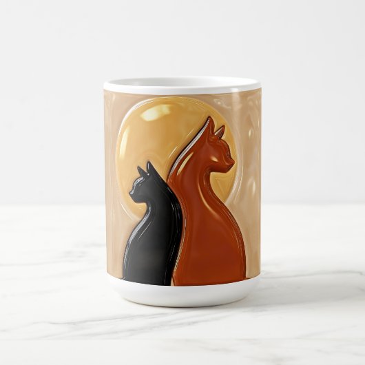 Yin Yang Katzen Keramik Kaffeetasse (Mittel)