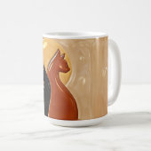 Yin Yang Katzen Keramik Kaffeetasse (VorderseiteRechts)