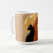Yin Yang Katzen Keramik Kaffeetasse (Vorderseite Links)