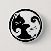 Yin Yang Katzen-Knopf Button (Vorderseite)