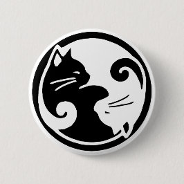 Yin Yang Katzen-Knopf Button
