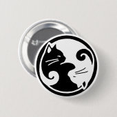 Yin Yang Katzen-Knopf Button (Vorne & Hinten)