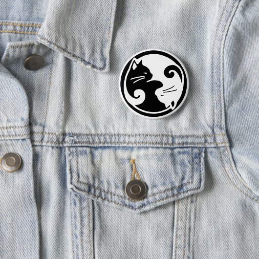 Yin Yang Katzen-Knopf Button (Beispiel)