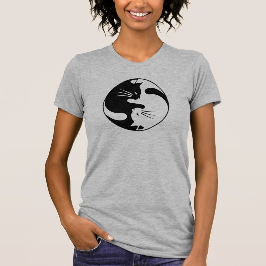 Yin-Yang-Katzen - Niedliche Kätzchen, umarmt und g T-Shirt (Vorderseite)