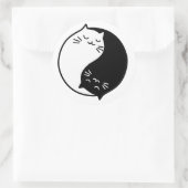 Yin Yang Katzen Runder Aufkleber (Tasche)