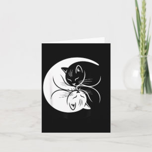 Yin Yang Katzen Schwarz Weiß Süße Katzenliebhaber Karte