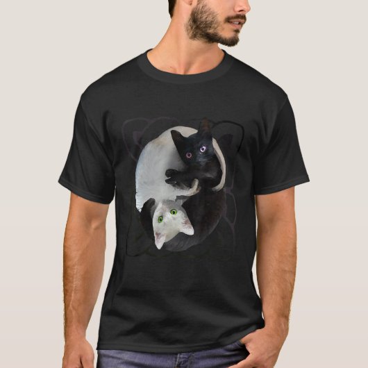 Yin Yang Katzen T-Shirt (Vorderseite)