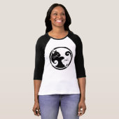 Yin Yang Katzenraglan-Hülsen-T-Shirt T-Shirt (Vorne ganz)