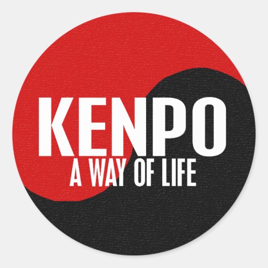 Yin Yang Kenpo Runder Aufkleber (Vorderseite)