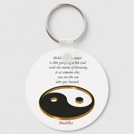Yin Yang keychain with Buddha quote Schlüsselanhänger (Vorderseite)