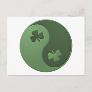 Yin Yang Kleeblatts Postkarte