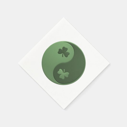 Yin Yang Kleeblatts St. Patrick's Day Serviette (Ecke)