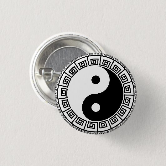 Yin Yang klein, 1 ¼ Zoll-runder Knopf Button (Vorne & Hinten)