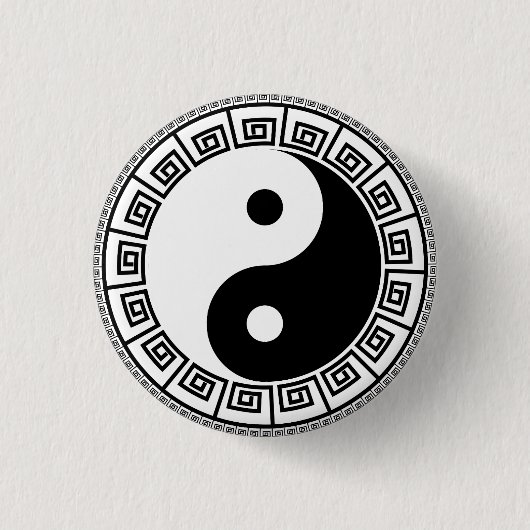 Yin Yang klein, 1 ¼ Zoll-runder Knopf Button (Vorderseite)