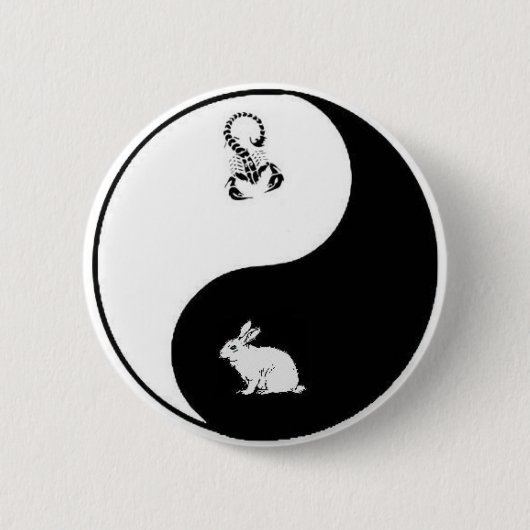 Yin Yang Knopf Button (Vorderseite)